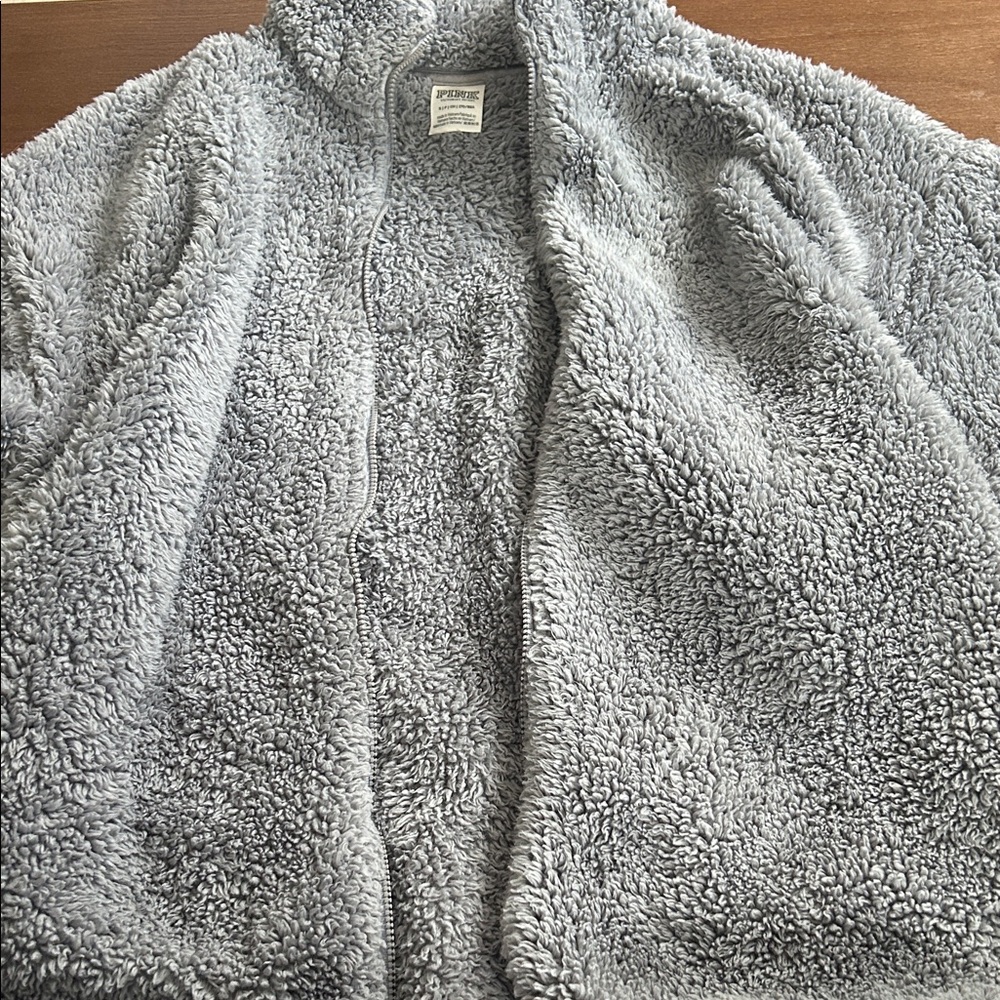 PINK Victoria's Secret Gray Sherpa Jacket